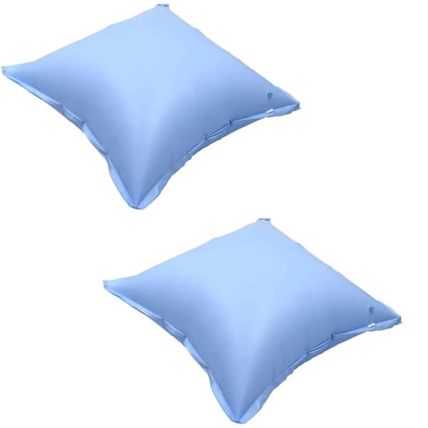 Bassengluftputer 2-pakning PVC Vintertrekkputer Løfter drenering Snø 110x110x60 cm 0,25 mm Blå