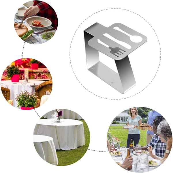 8 st dukklämmor i rostfritt stål 50x40 mm bestickutskärning silver för picknick bröllopsfest