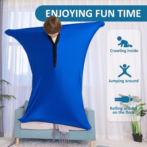 Sensoriska strumpor för hela kroppen för barn, elastiska kompressionsstrumpor, blå, 1 styck blauw 1 stuk -