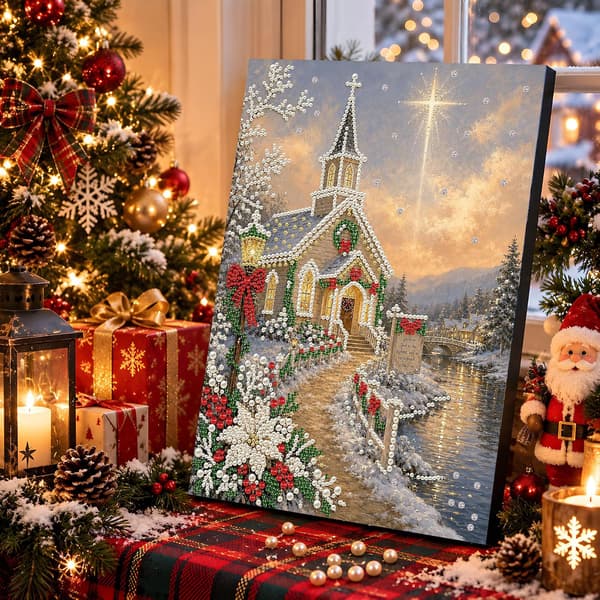 2-pak jule-diamantmalesæt 30 x 40 cm DIY-håndværk til voksne 2 件装圣诞钻石艺术珍珠绘画套装,适合成人(30.48