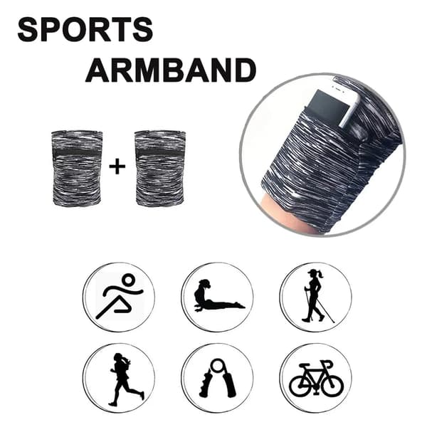 Sports Telefon Armbånd Løb Håndleds Etui Elastisk Overarm Nøgle ID Holder Multi