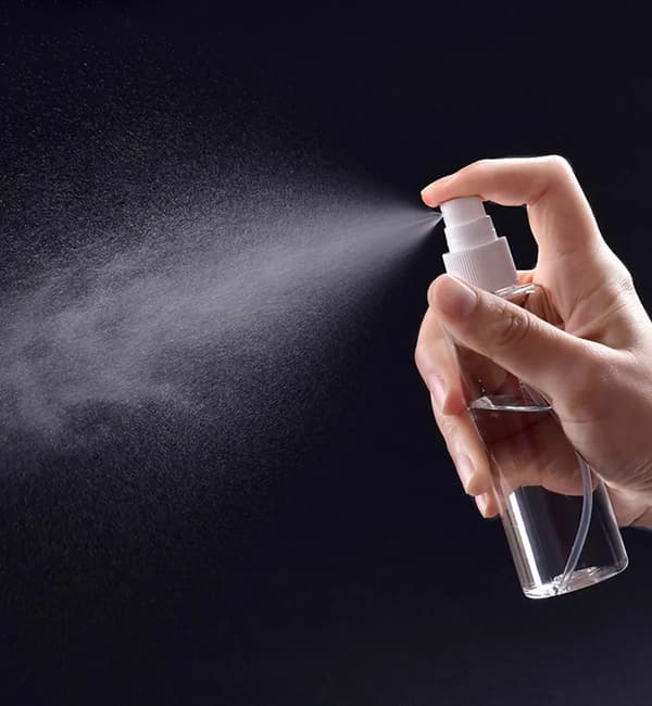 Minisprayflaska, 100 ml påfyllningsbar plastsprayflaska tom flaska, transparent parfymförstörare
