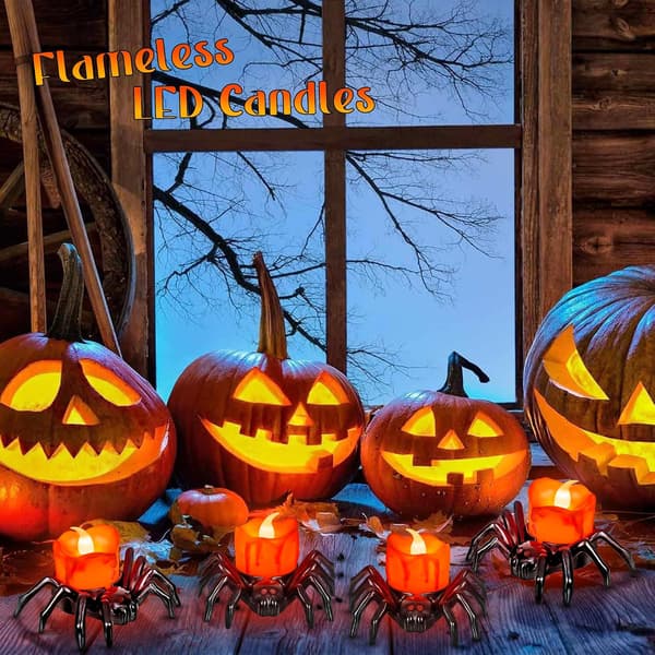 6 stk. Halloween telys batteridrevne flammeløse LED-lys 6 pcs