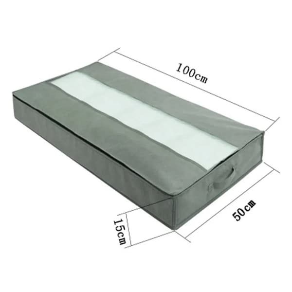 Förvaringsväskor under sängen 2-pack 90L Nonwoven Mörkgrå Klart Fönster Vikbar