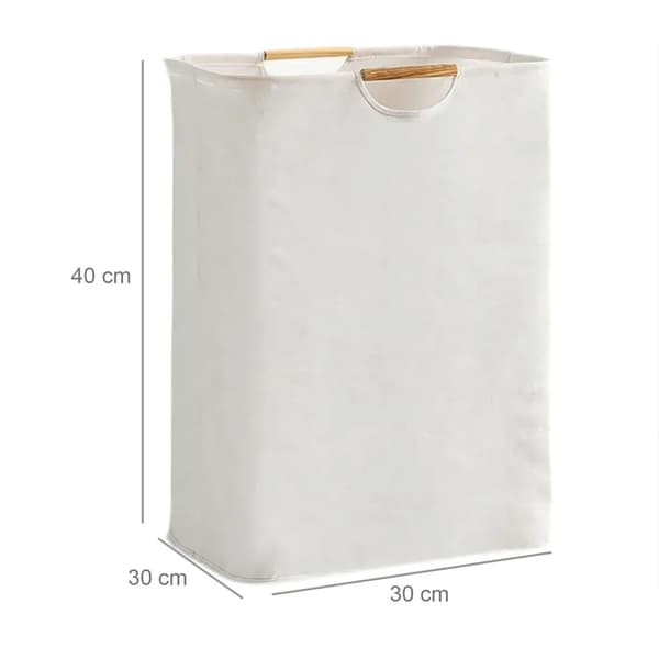 Vikbar tvättkorg i bomullslinne, stor förvaring, beige, 1 st