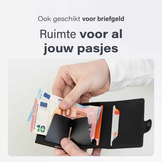 Kortholder 10 Pladser RFID Blokerende PU Læder Sort Unisex LUFT Pasjeshouder Tot