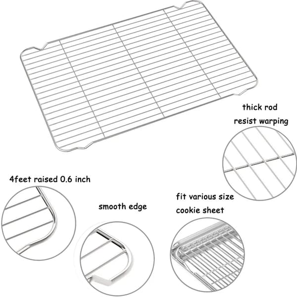 Kylgaller 2-pack Rostfritt 31x20 cm Diskmaskinssäkert Ugn BBQ Bakgaller