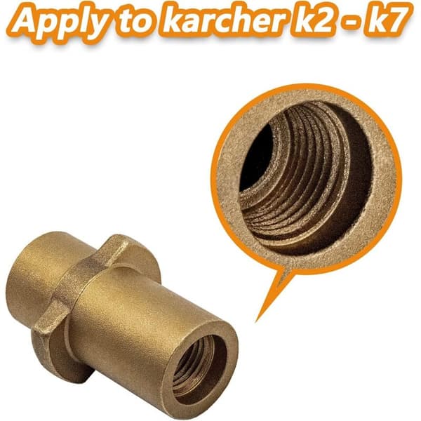 Karcher Skumflaske Messingadapter Højtryksrenser Tilbehør 1 stk Messingforbindelse til Karcher Messingforbindelse til Karcher