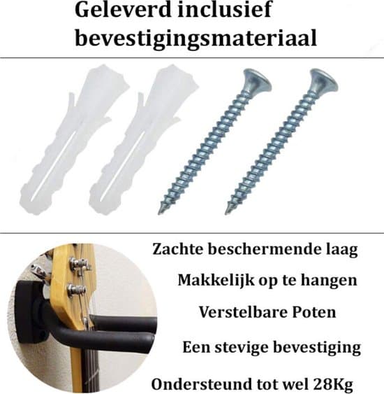 2-pak guitarvægbeslag til guitar, violin, bas, ukulele