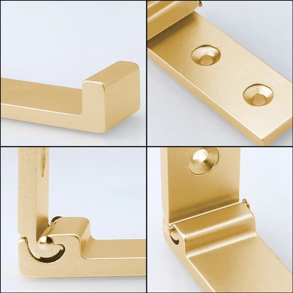 Sammenfoldelig vægkrog, 90° foldbar solid aluminiumstøjskrog, rustfri stålkrog til skab, badeværelse, køkken