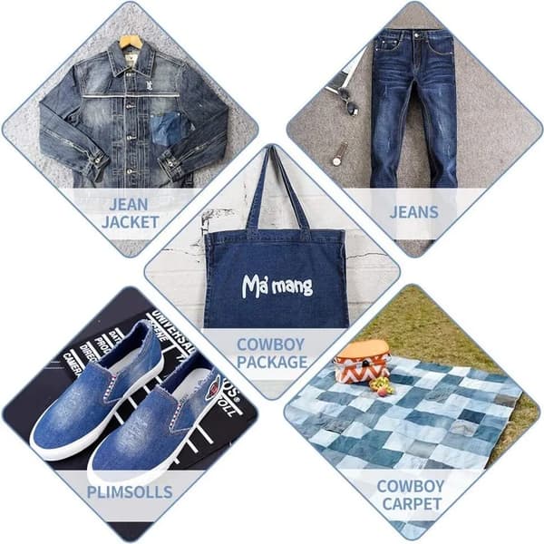 Jeans Reparationslapper 25 Stk. Strygejern På Denimlapper DIY Hulreparation Multi Blå Sort