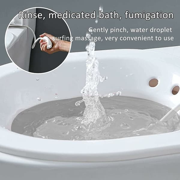 Bärbar toalettsits Sitz Bath Insert Hemorrojder Eftervård Graviditet Äldre Grå