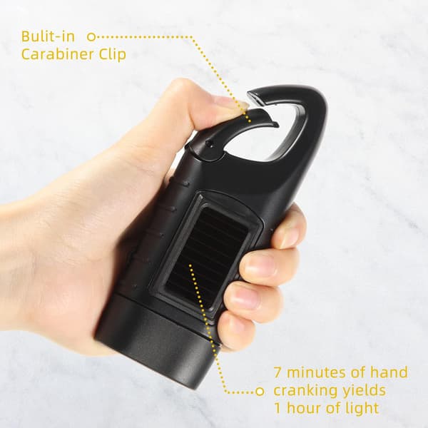 Bærbar Solar Håndsving Mini Lommelygte Nøglering Udendørs Nødlys Kit 1 pcs