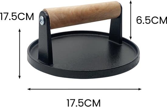 Smash Burger Press, 17,5 cm, Varmebestandig 230°C, Sort, BBQ