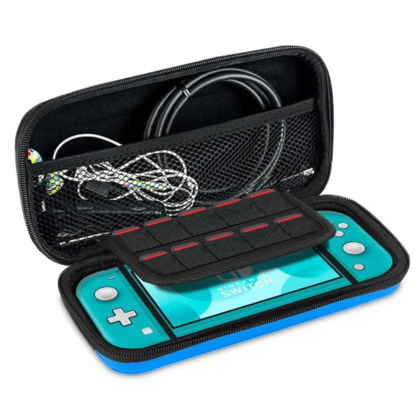 Switch Lite Bæretaske Blå EVA Hard Shell Bærbar Rejse Kompatibel med Switch Lite