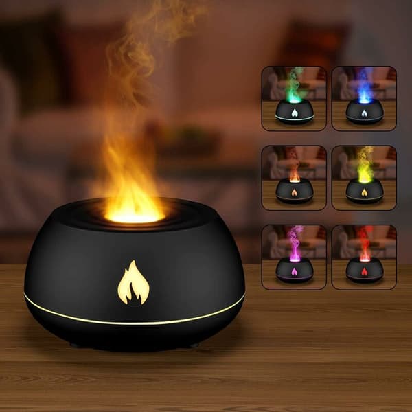 150 ml Vintage Lampe Stil Eterisk Olje Diffuser Luftfukter Automatisk Avstenging USB Svart 1 stk