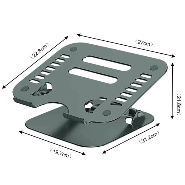 Bærbar computerstativ 1 stk. aluminium højde 3-53,3 cm belastning 10 kg til bærbare computere tablets grå