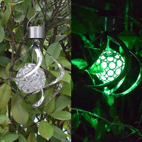 Aurinkokenno tuulikello, LED värikäs pyörivä valo