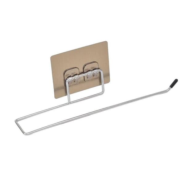 Ingen borrning Kökspappershållare 2-pack Självhäftande Enkelstång Under Skåp Rullmontering 2 st