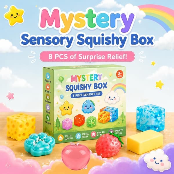 8-pakning Squishy Fun Box Set Sakte Stigende Malt Sukker Fidget Leker Skrivebordsdekor Gaveeske 8 Pack Squishy