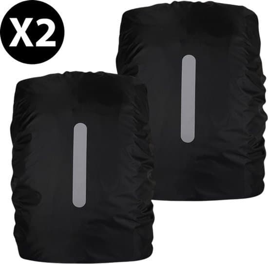 2-pack reflekterande vattentätt ryggsäcksregnskydd, polyester, kompatibelt med 30-40L ryggsäckar, utomhus
