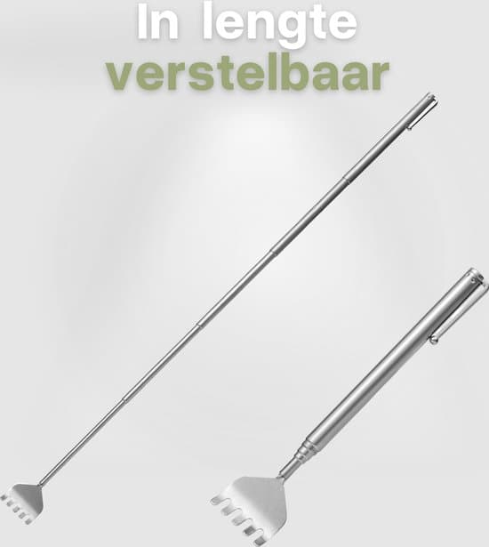 Uttrekkbar ryggkløer i rustfritt stål 50 cm