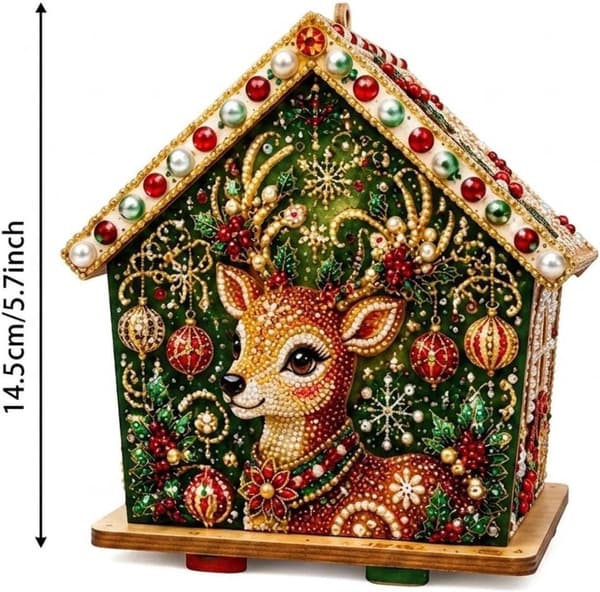 DIY 3D Diamantkunst Julehus Sæt Julepynt Håndværk til Voksne Pyrenk DIY 3D