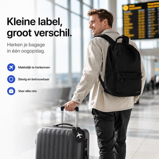 5-pak aluminium bagagemærker, flydesign, holdbare navne-ID-mærker, rejsetilbehør, sort BOTC Kofferlabels -