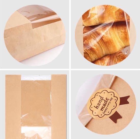 50 papirbrødposer for pakking av brød og bakverk