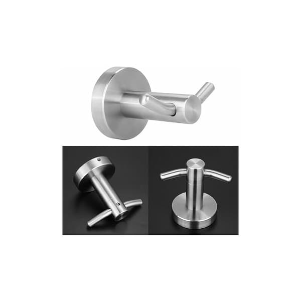 Børstet rustfrit stål rund dobbelt knagerække dobbelt gaffel cylinder design entré bad montering 1 stk