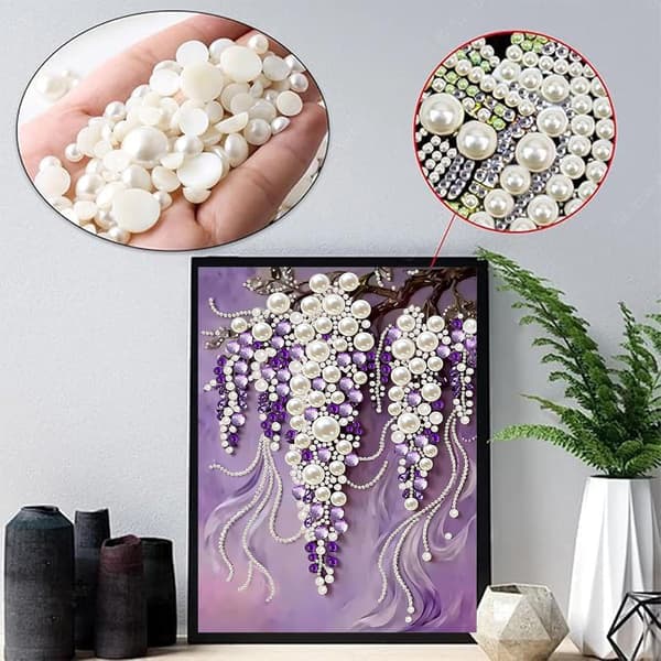 2-pak blomstret perle-diamantkunst-sæt 12 x 16 tommer DIY-håndværk til voksne 2 件装成人花卉钻石艺术珍珠绘画套装(30.48 ×