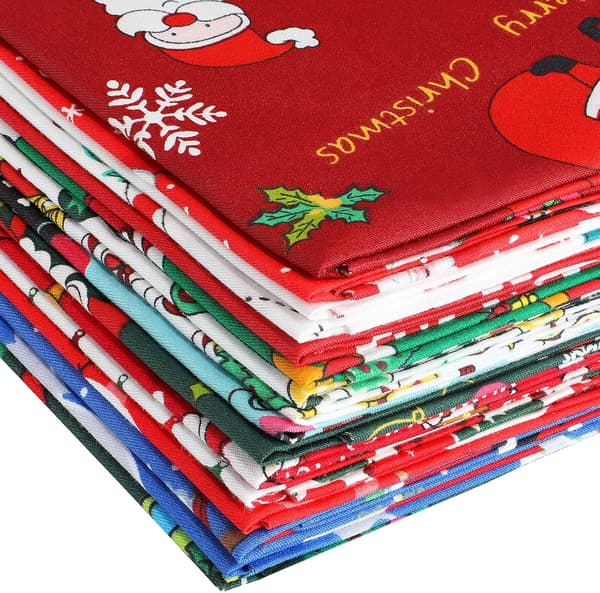 16 kpl joulutilkkukangasnippu, 16 x 20 tuumaa, puuvillaa 16 pcs