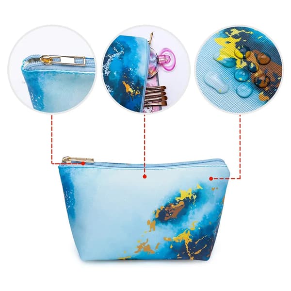 Faux Marmor Kosmetik Organizer Tasker 4 stk Bærbare Rejse Vandtætte Multi Størrelse