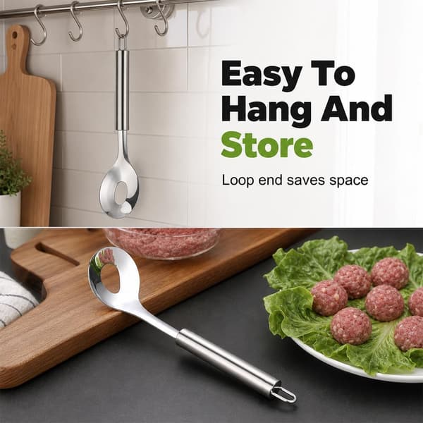 Kødbolleske i rustfrit stål, 2-pak Stainless Steel Meatball