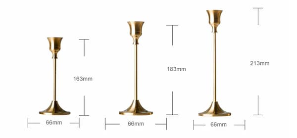 3-delt konisk lysestake Taper Candle Holders
