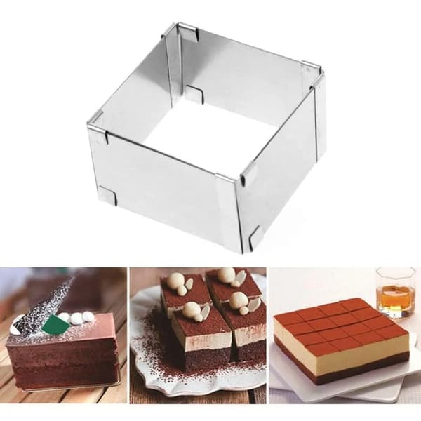 Justerbar kakering i rustfritt stål 10-18 cm H5 cm Mousse Bakeform 1 stk