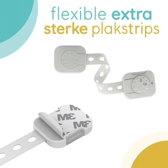 6-pakning hvite selvklebende barnesikringer, dobbel låsing