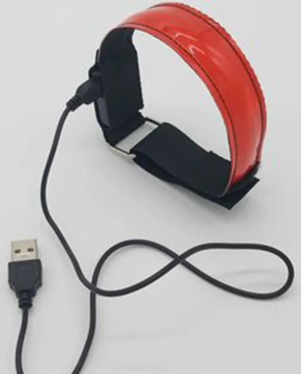 Oppladbare LED Sportsarmbånd 2-pakning Blinkende og Konstant Lys Moduser USB Nattløping