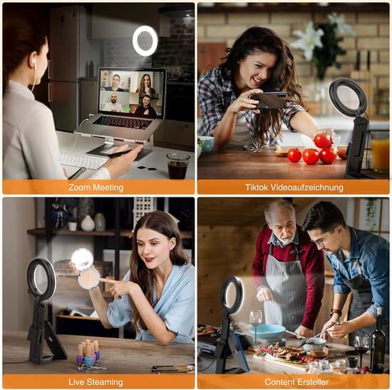 5\" Videokonference Lys - 3 Farvetemperaturer - 5 Lysstyrkeniveauer - 360° Drejelig Lzwintrading - Ringlight