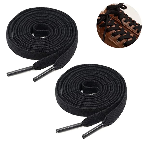 Flate skolisser 2 par polyester PP 0,8 cm brede 100/120 cm joggesko fritidssko