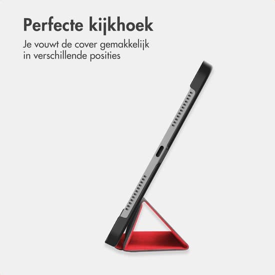Rødt trefoldbart nettbrettdeksel, kompatibelt med Samsung Galaxy Tab A 10.5 (2018)