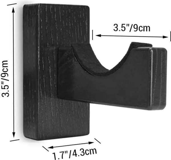 Basebollträ Väggfäste 1 Set Svart Trä Horisontell Display Dold Skruvmontering