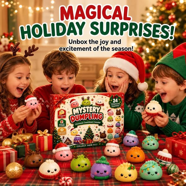 2026 Julekalender Jule Squishies Nedtelling med 24 Deler Rød 24 pcs