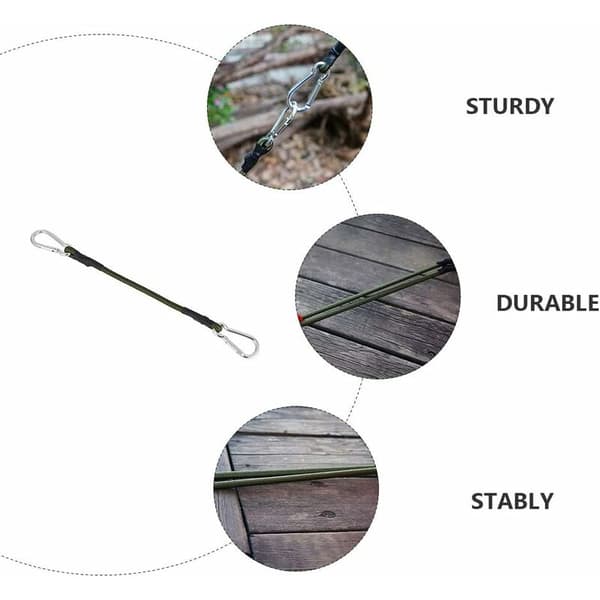 Elastisk Bungee-snodd med dubbla krokar 90 cm lång spännrem Bagage Camping Motorcykel 2-pack