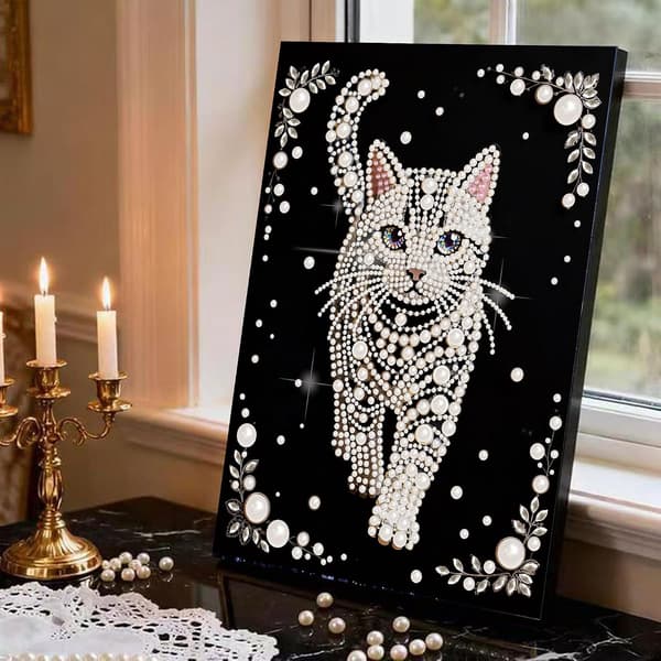 2-pak Kat Perle Diamond Art Sæt 12 x 16 tommer DIY-håndværk til voksne 2 件装猫钻石艺术珍珠绘画套装,适合成人(30.48 ×