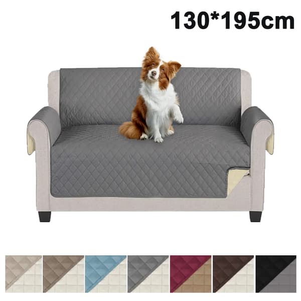 Vändbart Vattentätt Sofföverdrag Mörkgrå 130x195 cm för Hundar Katter Soffor