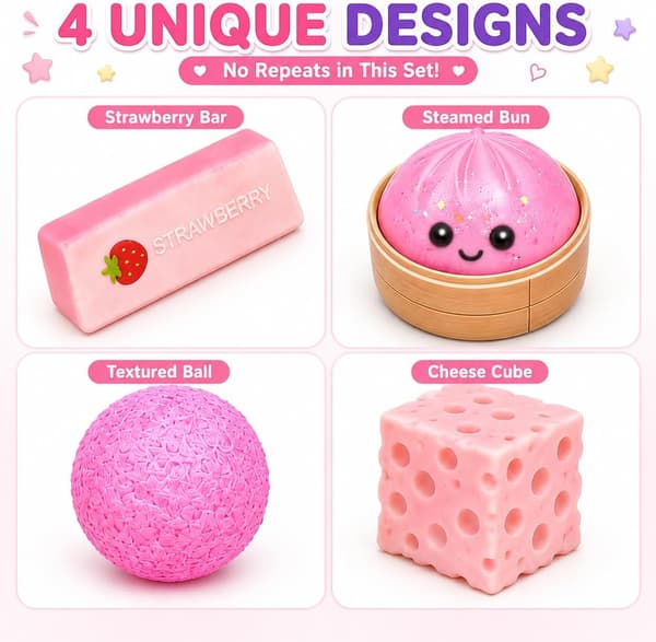 Stressbolde: Effektive redskaber til stresslindring og afslapning 4 Pack Squishy