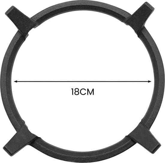 Støbejerns Wokring, 18cm, Sort, Kompatibel med Gasblus