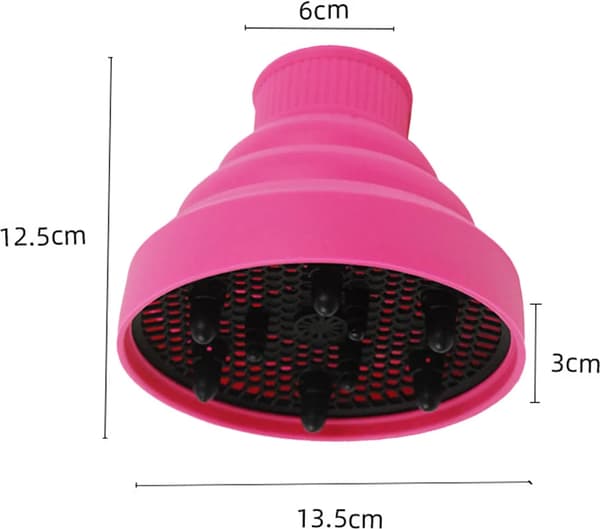 Vikbar silikonhårtorkdiffusor Reseportabel Jämnt luftflödesskydd Rosa