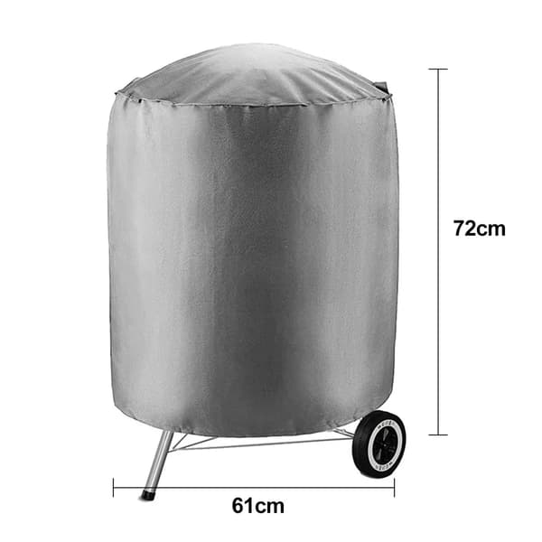 Rund kullgrilltrekk 1 stk 61x72cm Grå Polyester Vanntett Utendørs BBQ